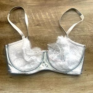 Victoria Secret Dream Angels Metallic Floral Lace Push Up Without Padding